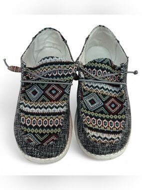 Boho Patterned Slip-On Shoes - Multicolor